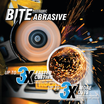 4" Bonded Ceramic Abrasive Cut-Off Wheel Bite™