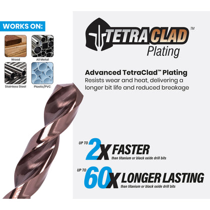 5/32" Hex Shank Drill Bit TetraClad™