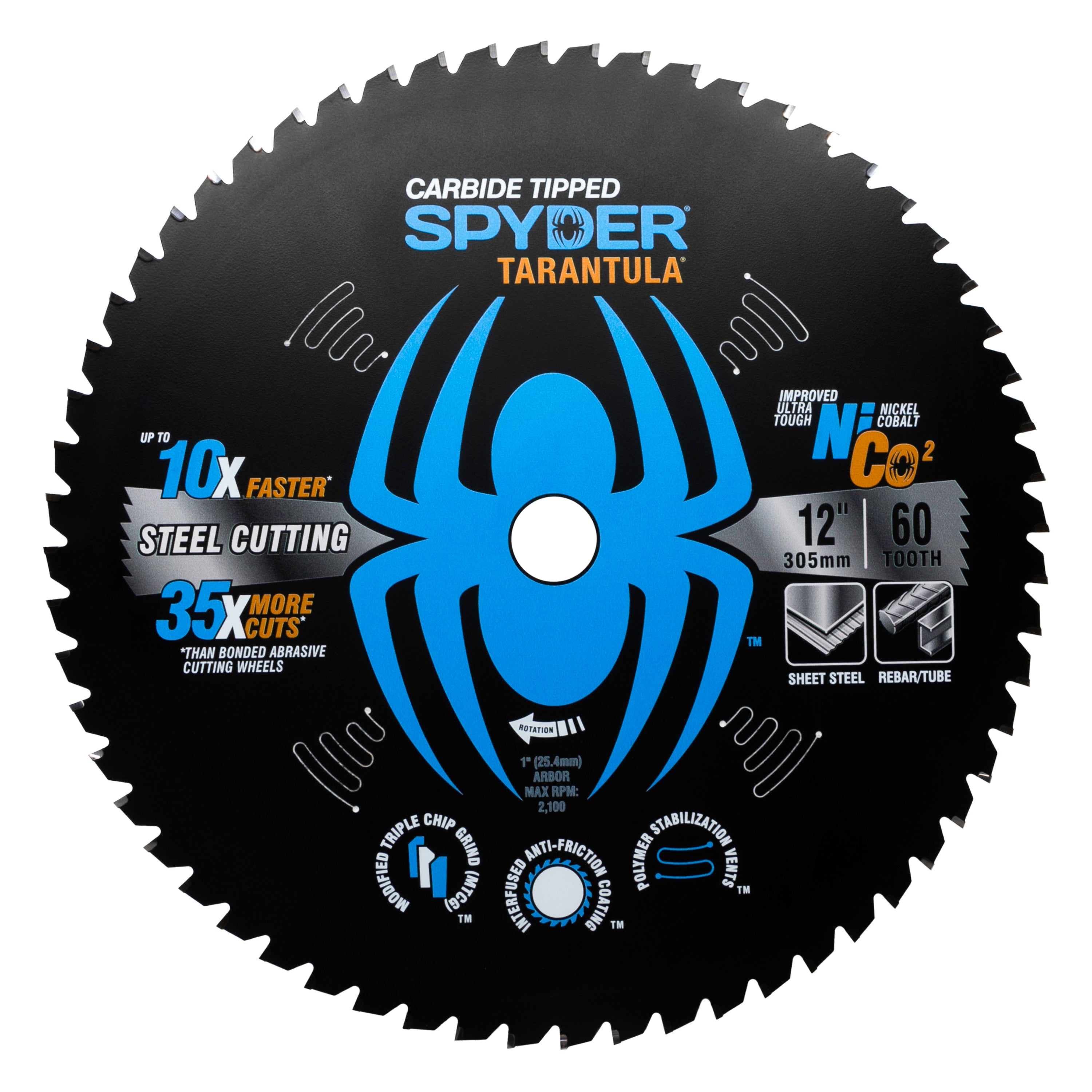 12" 60-Tooth TCT Steel Cutting Circular Saw Blade Tarantula™