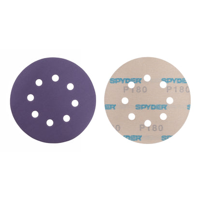 5" x 8-Hole 180 Grit Ceramic with Stearate Sanding Discs (50-Pack)