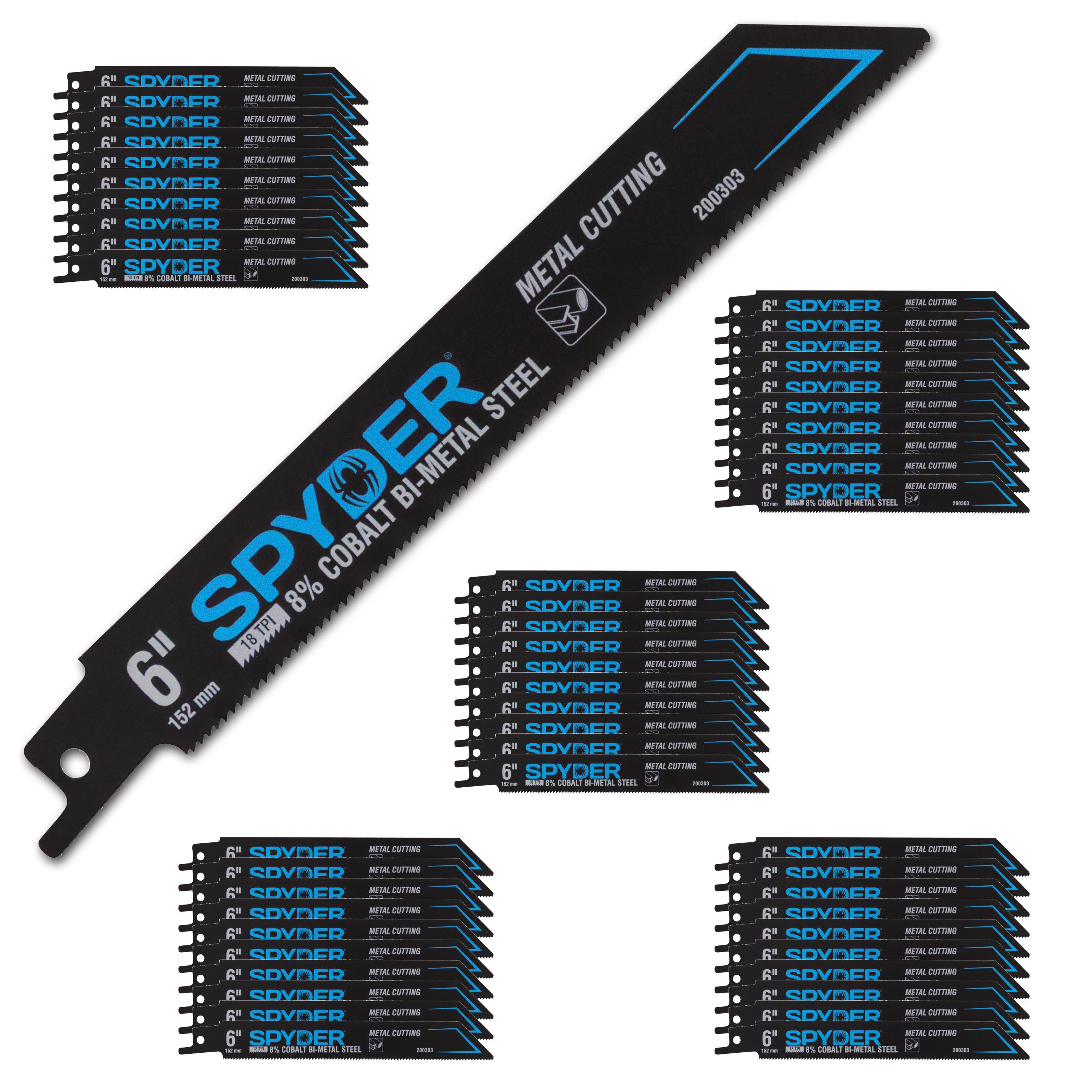 6" 18 TPI Bi-Metal Reciprocating Blade (50-Pack) Black Series™