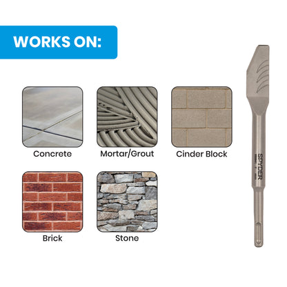 1/8" x 10" SDS-Plus Channeling Chisel Bit for Concrete & Masonry