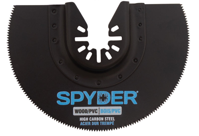 Spyder® branded half-moon oscillating multi-tool blade on a white background