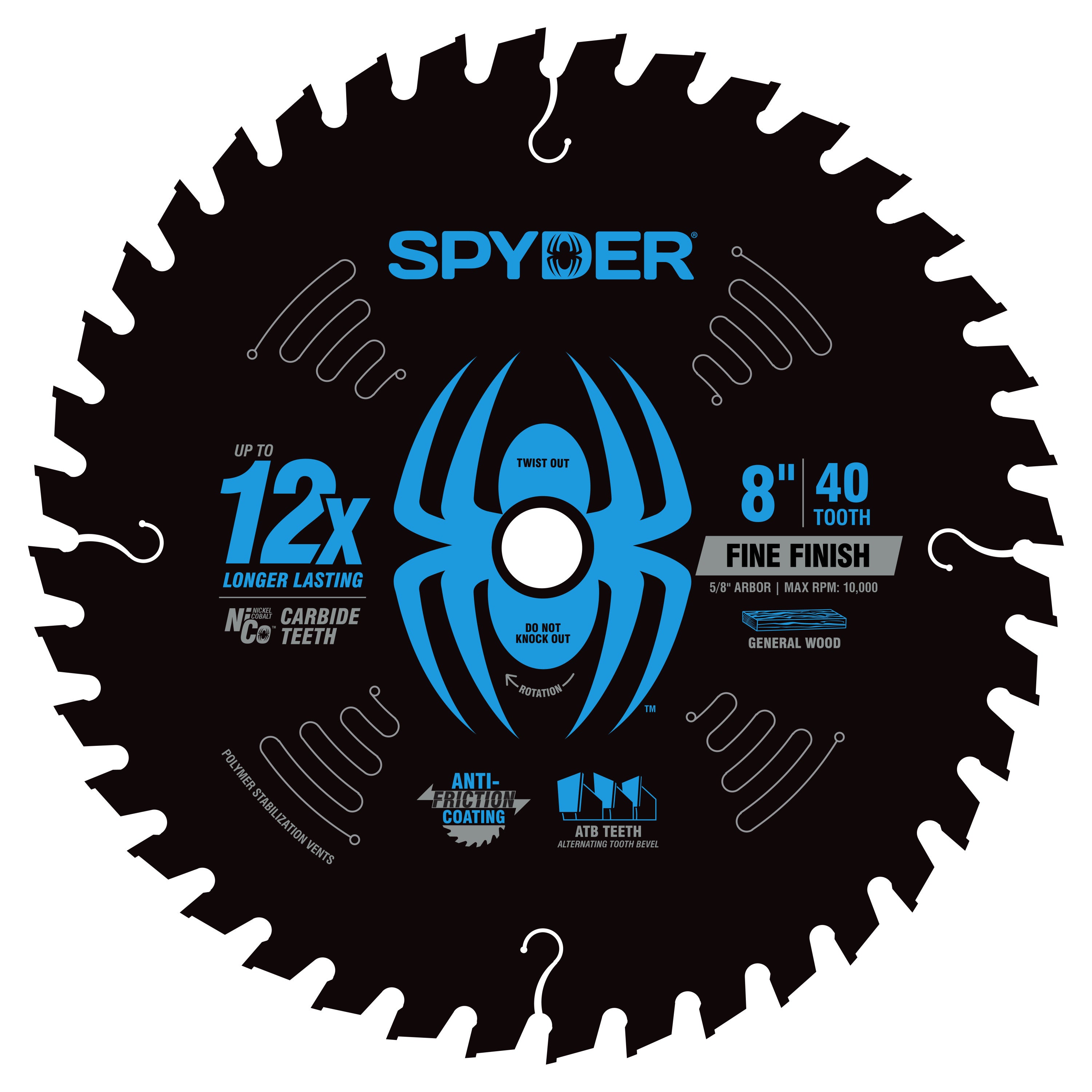 8" 40-Tooth TCT Fine Circular Saw Blade For Panel And Sheet Cutting Tarantula™