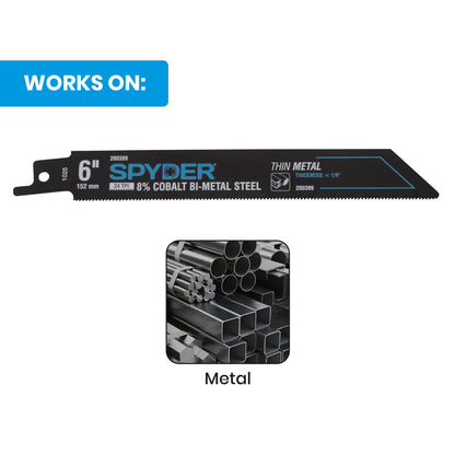 6" 24 TPI Metal Cutting Bi-Metal Reciprocating Saw Blade Black Series™