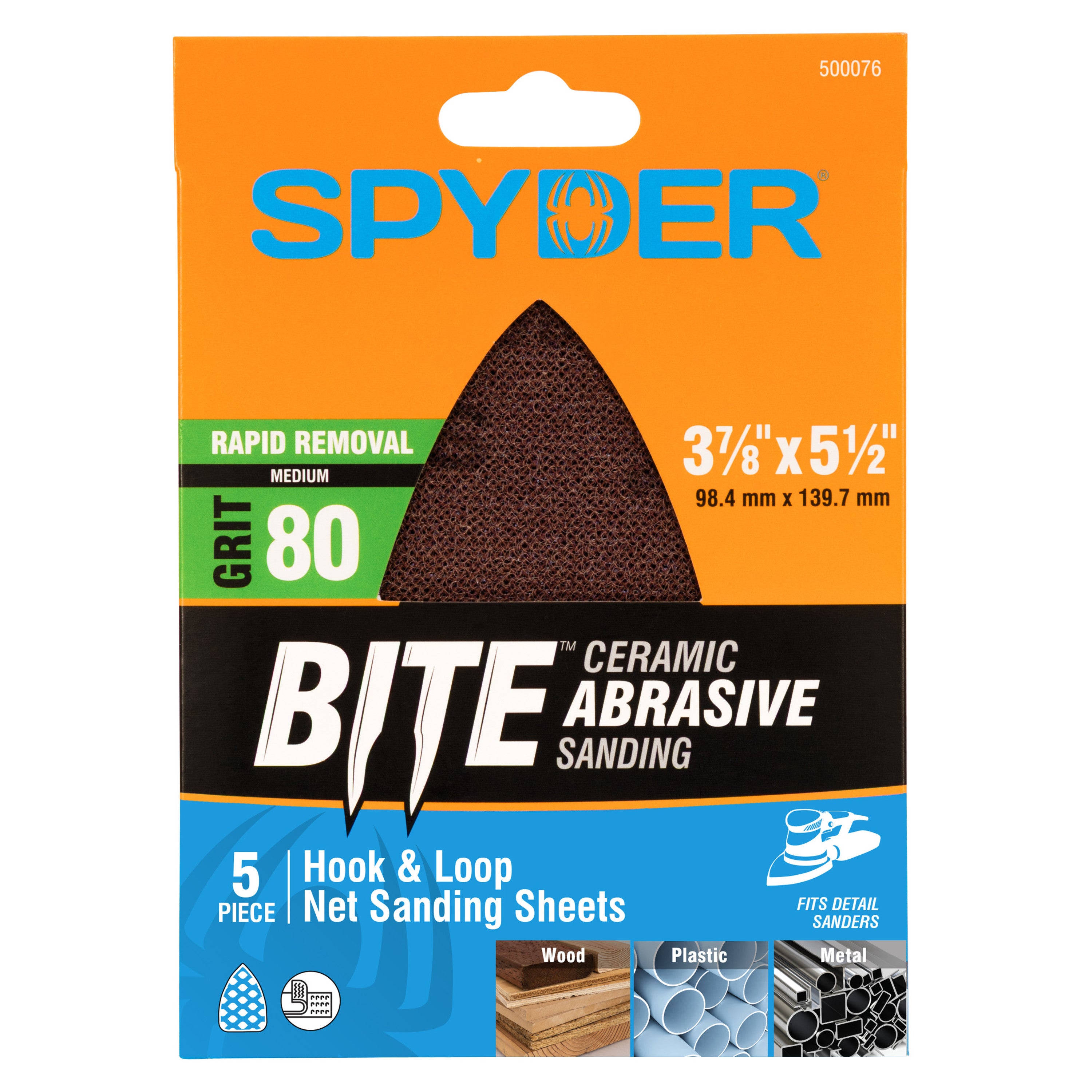 3-7/8" x 5-1/2" 80 Grit Ceramic Net Sanding Sheets (5-Pack)