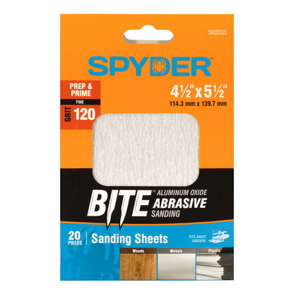 4.5" x 5.5" 120 Grit Aluminum Oxide Sanding Sheets (20-Pack)