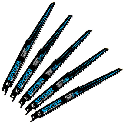 Hojas de sierra recíproca Black Series™ de 9" y 6 TPI para corte de metal y madera (paquete de 5)