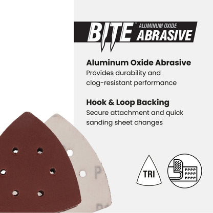 3-5/8" 120-Grit Aluminum Oxide Triangle Detail Sanding Sheets (10-Pack) Sanding