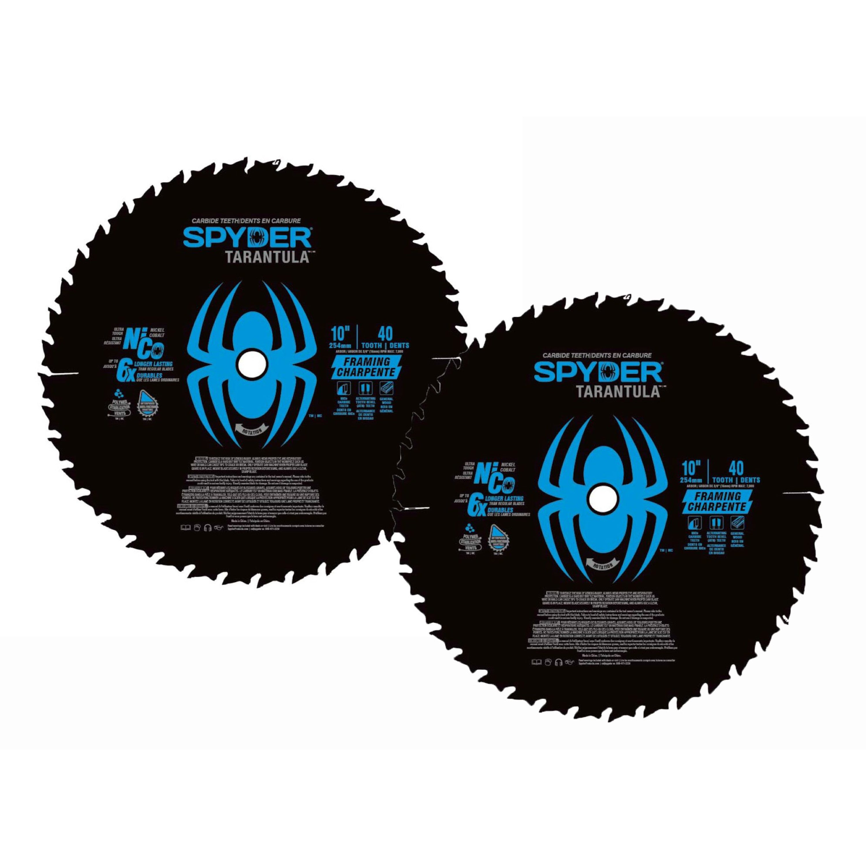 10" 40-Tooth Circular Saw Blade (2-Pack) Tarantula™
