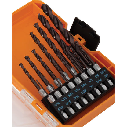 15-Piece Hex Shank Drill Bit Set TetraClad™