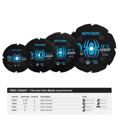 12" 8-Tooth Diamond-Tipped Saw Blade for Fiber Cement