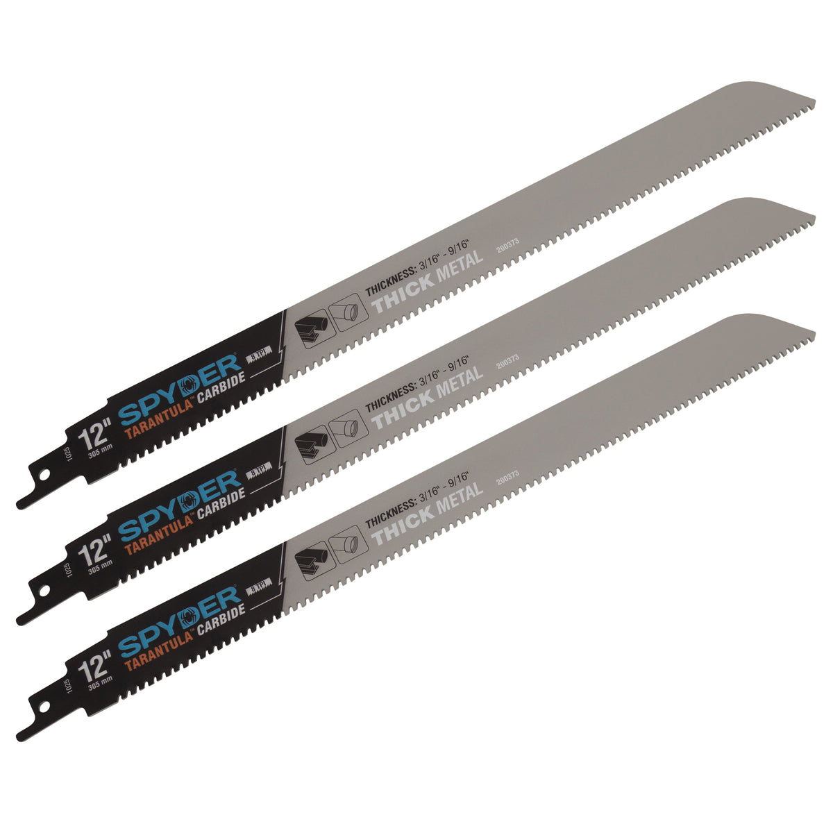 12" 8 TPI Metal Cutting Carbide Toothed Reciprocating Saw Blade (3-Pack) Tarantula®