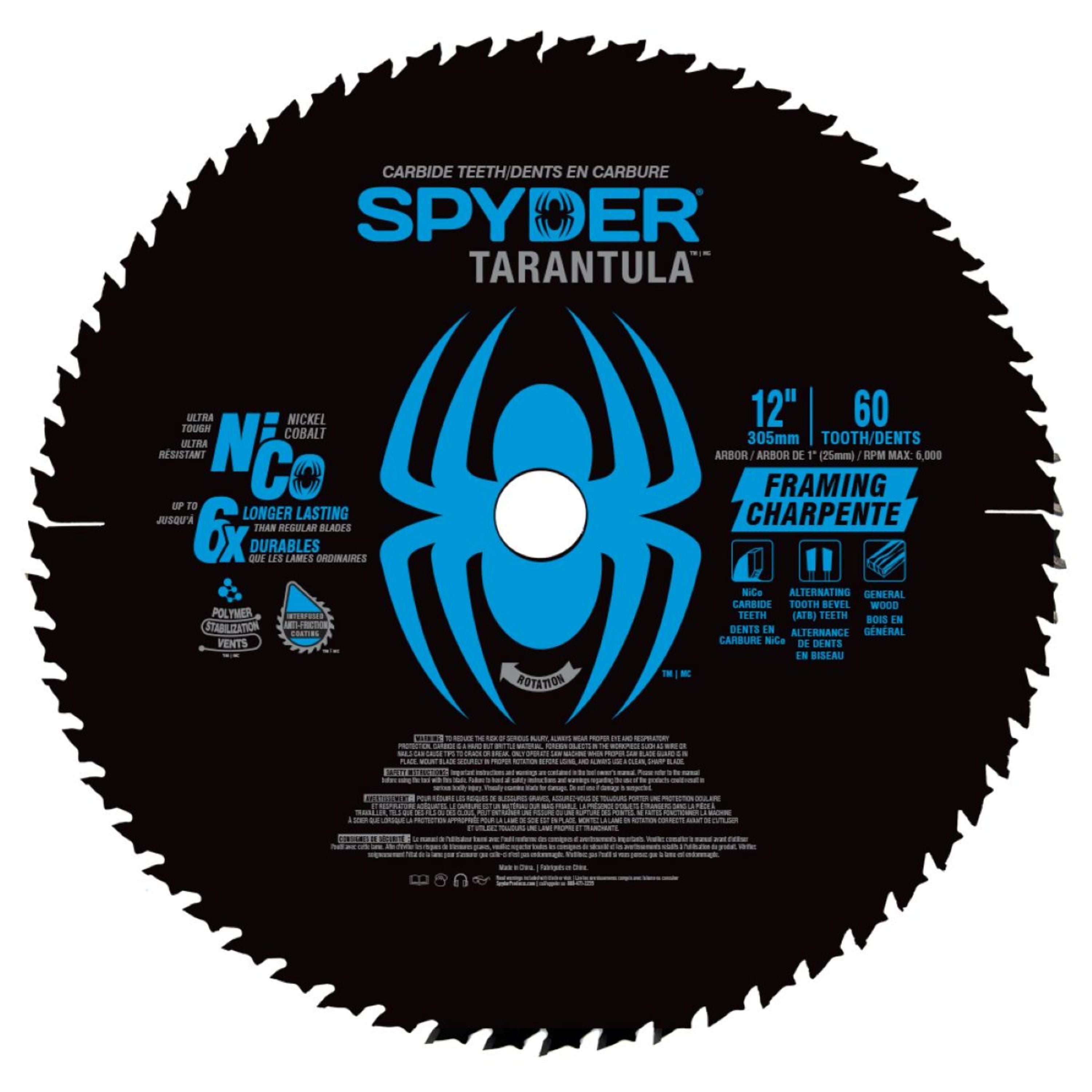 12" 60-Tooth TCT Framing Circular Saw Blade Tarantula™