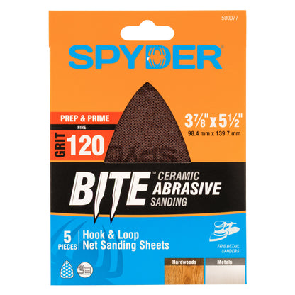 3-7/8" x 5-1/2" 120 Grit Ceramic Net Sanding Sheets (5-Pack)