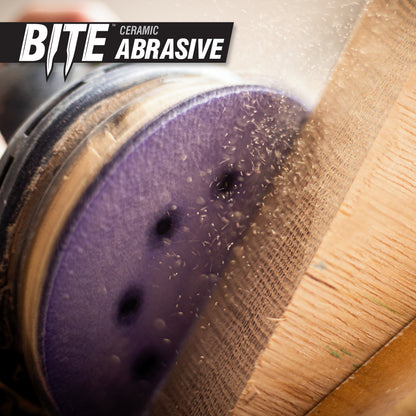 5" x 8-Hole 320 Grit Ceramic with Stearate Sanding Discs (15-Pack) Bite
