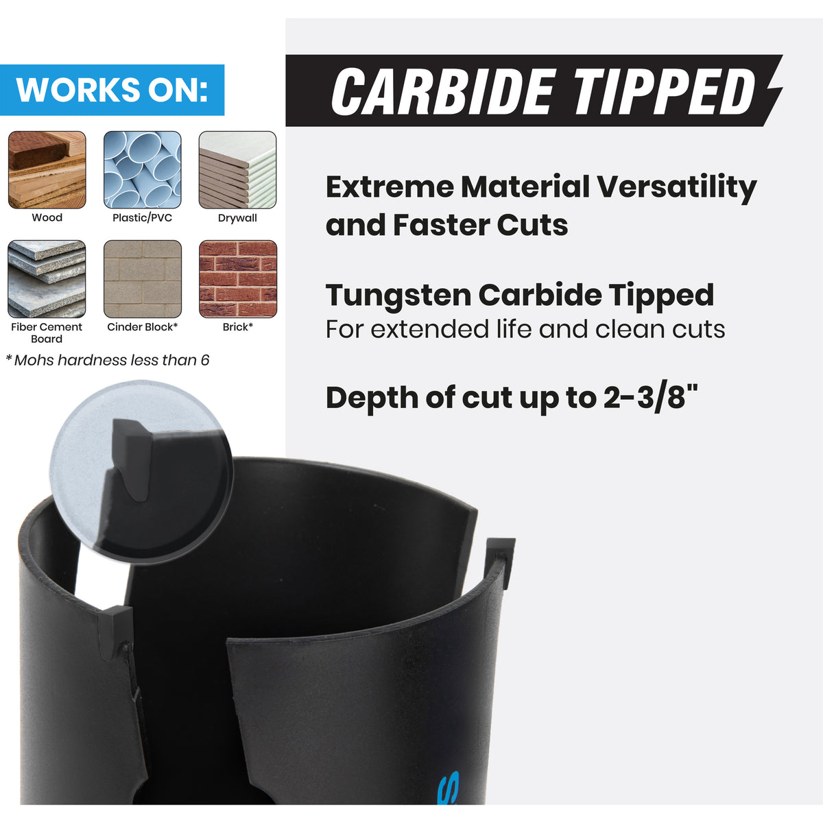 18-Piece Tungsten Carbide Tipped (TCT) Hole Saw Kit Rapid Core Eject®