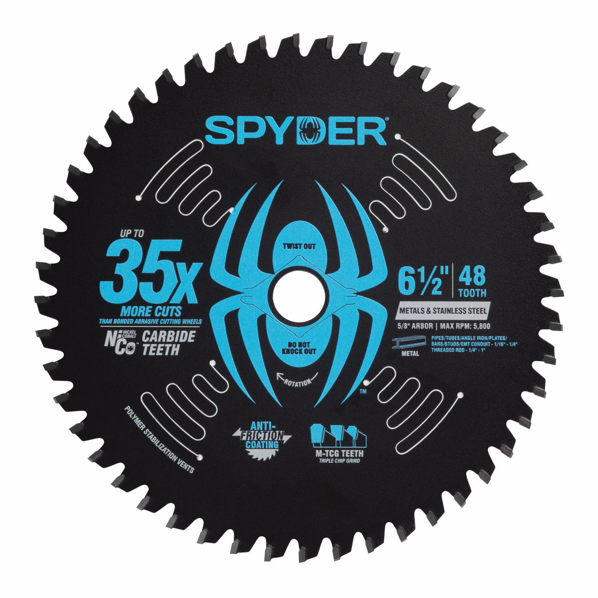 6-1/2" 48-Tooth Saw Blade for Metals & Stainless Steel