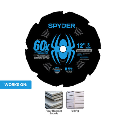 12" 8-Tooth Diamond-Tipped Saw Blade for Fiber Cement