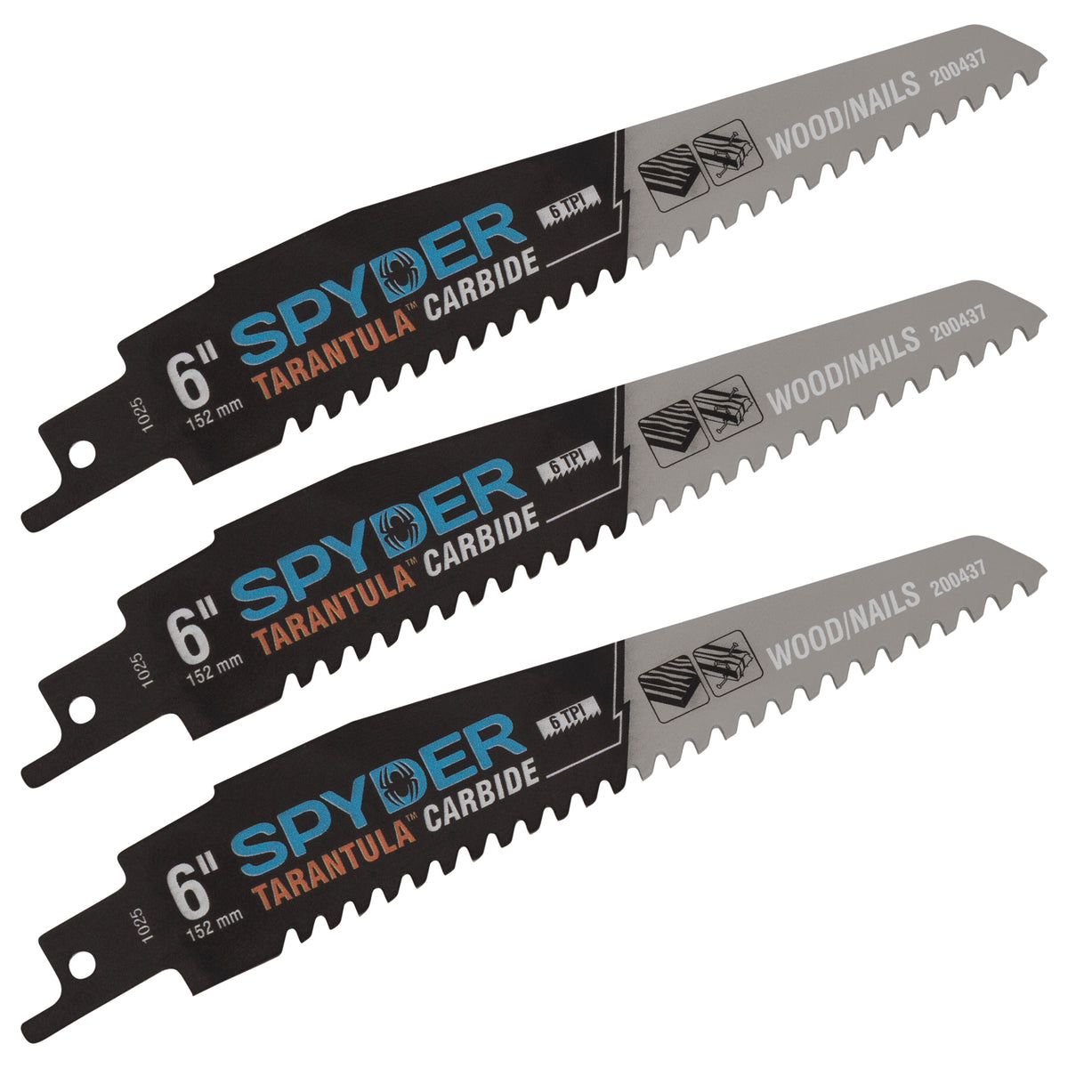 6" 6 TPI Carbide Toothed Reciprocating Saw Blade (3-Pack) Tarantula®