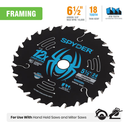 6-1/2" 18-Tooth Saw Blade for Rough Framing