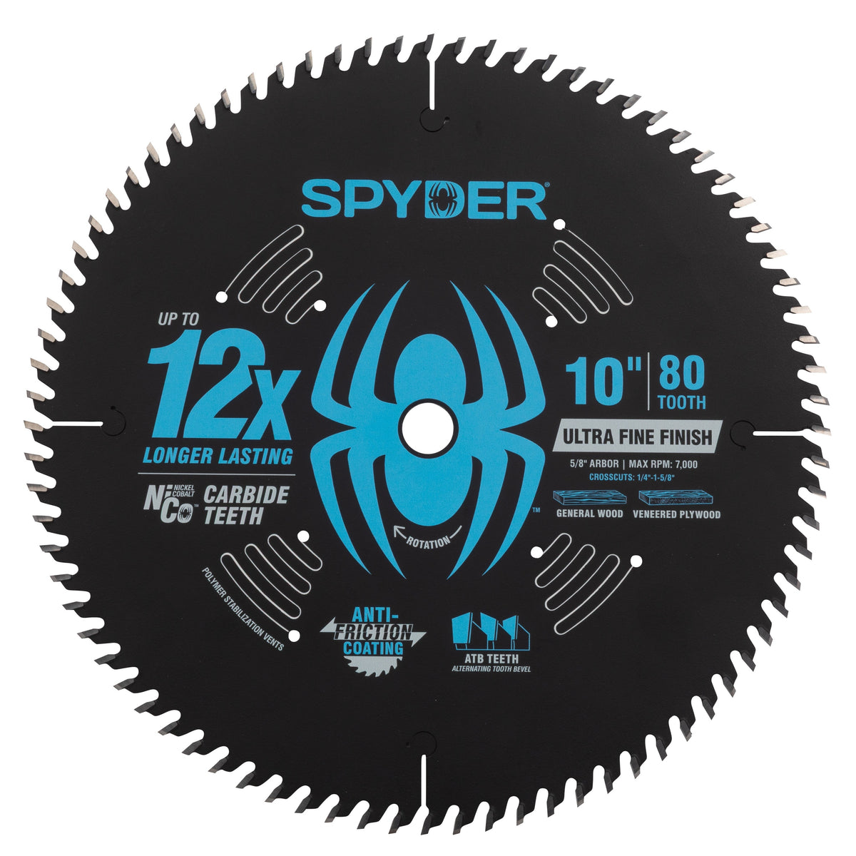 10" 80-Tooth Ultra Fine Finish Saw Blade for Wood