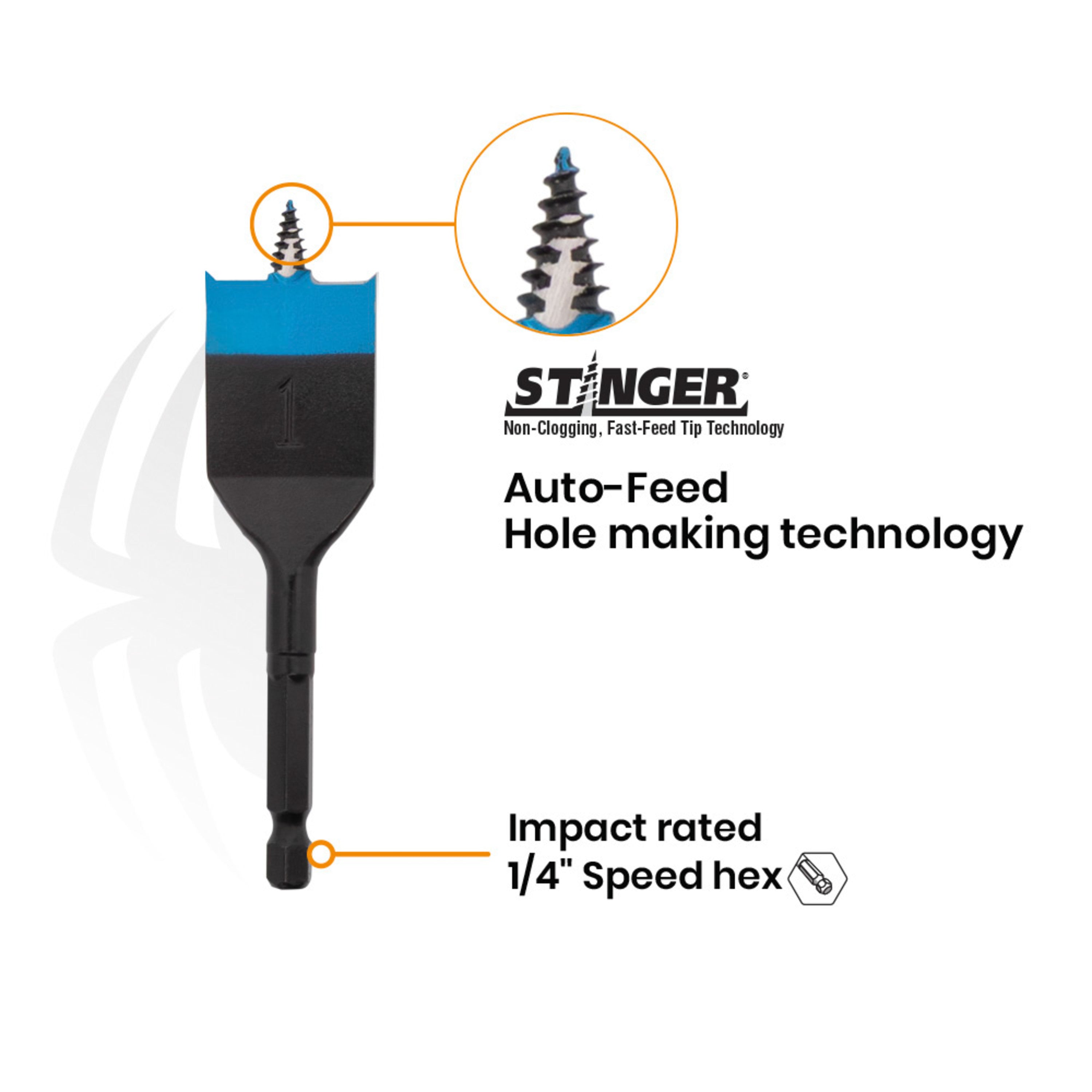 4-Piece Stinger Stubby Spade Bit Set Stinger™