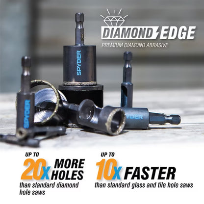 3-Piece Diamond Edge Hole Saw Bit Set (3/16, 1/4, 1/2")