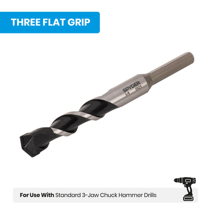 5/8" x 6" Three-Flat Grip Shank Rotary Hammer Drill Bit