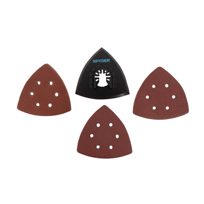 10-Piece 3.5" 6-Hole Detail Sanding Block & Paper Oscillating Tool Sanding Kit Sanding