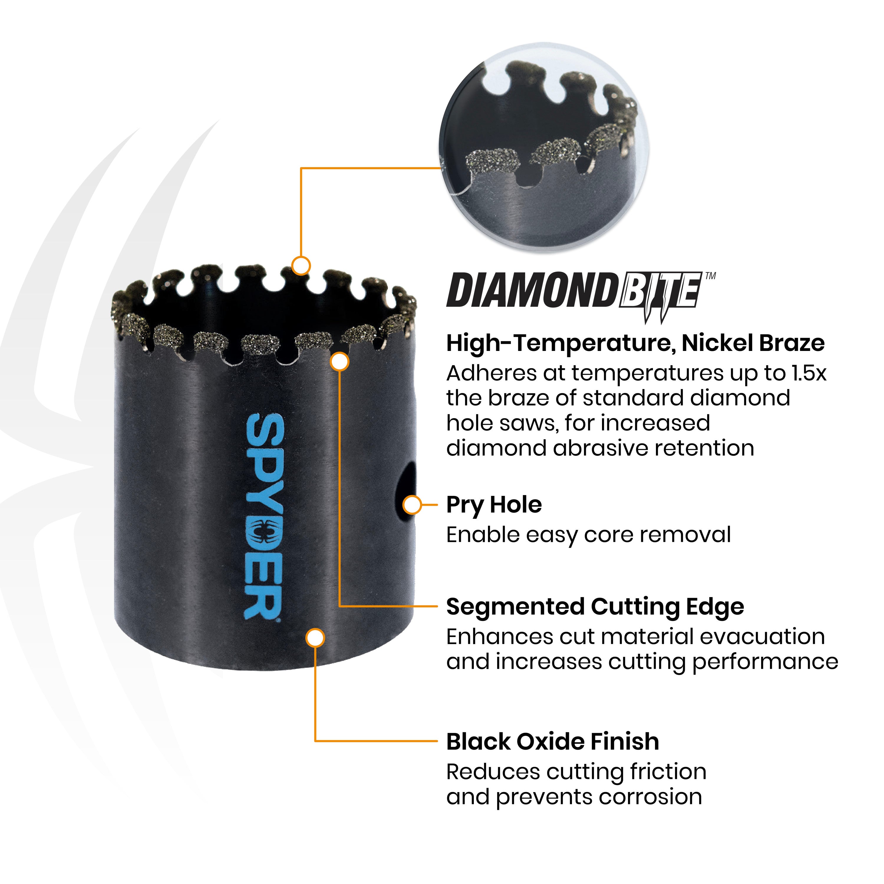 1-3/8" Diamond Edge Non-Arbored Hole Saw
