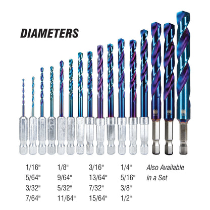 10-Piece Assorted HSS Twist Drill Bit Set Mach-Blue®