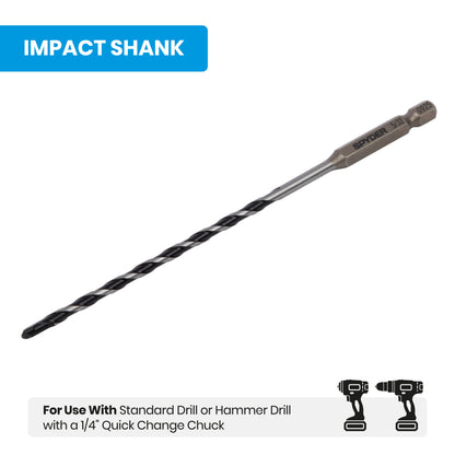 5/32" x 6" Impact Shank Hammer Drill Bit