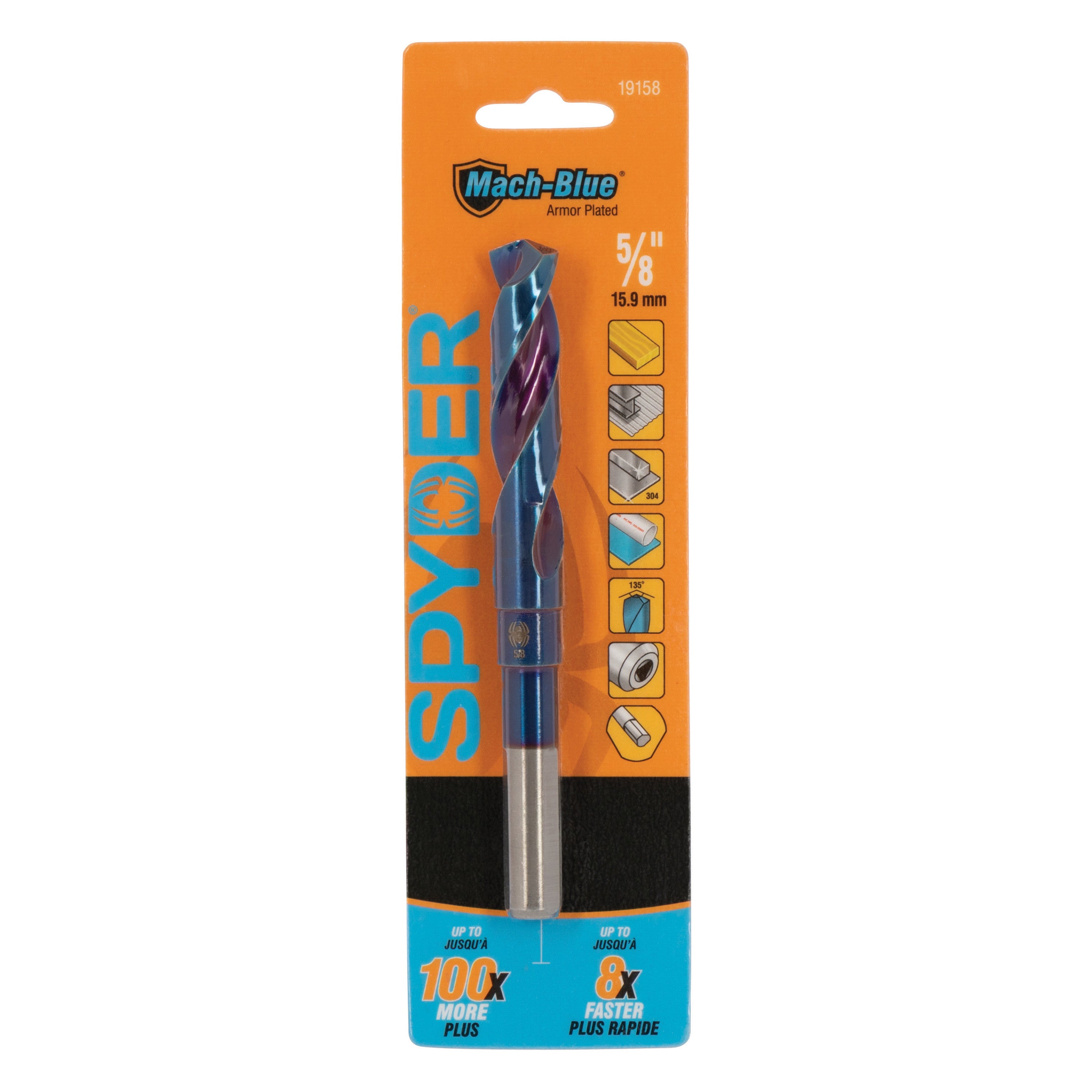 5/8"  Tri-Flat Shank S&D Drill Bit Mach-Blue®