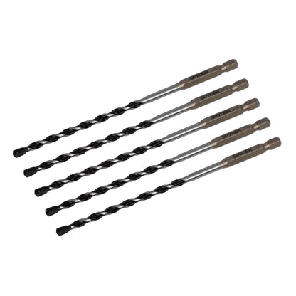 3/16" x 6" Impact Shank Hammer Drill Bit (5-Pack)