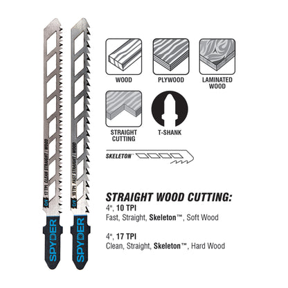 Skeleton 10-TPI T-Shank CRV Jig Saw Blades (2-Pack) Skeleton™