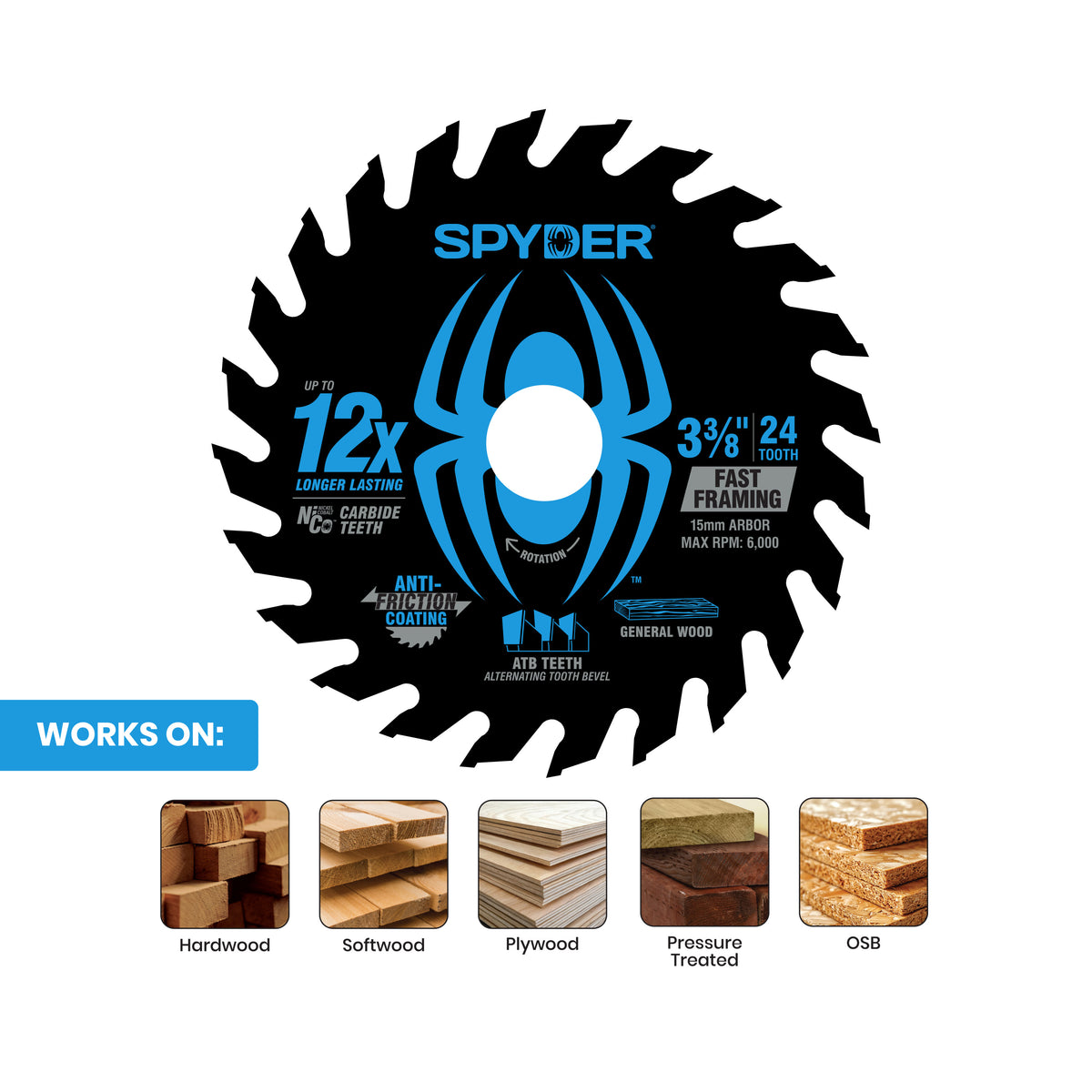 3-3/8" 24-Tooth Saw Blade for Fast Framing