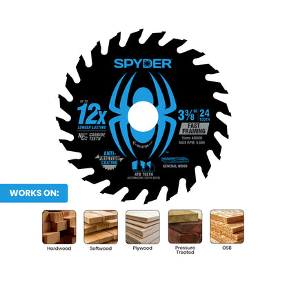 3-3/8" 24-Tooth Saw Blade for Fast Framing
