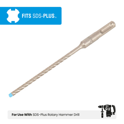 3/16" x 6" SDS-Plus 4-Cutter Full-Carbide Rotary Hammer Drill Bit