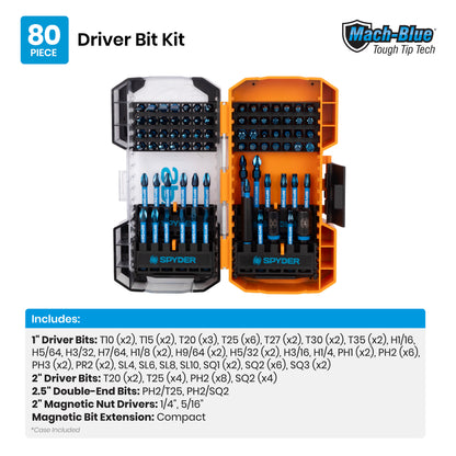 80-Piece Impact Driver Bit Set Mach-Blue®
