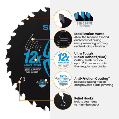 6-1/2" 24-Tooth Saw Blade for Demolition
