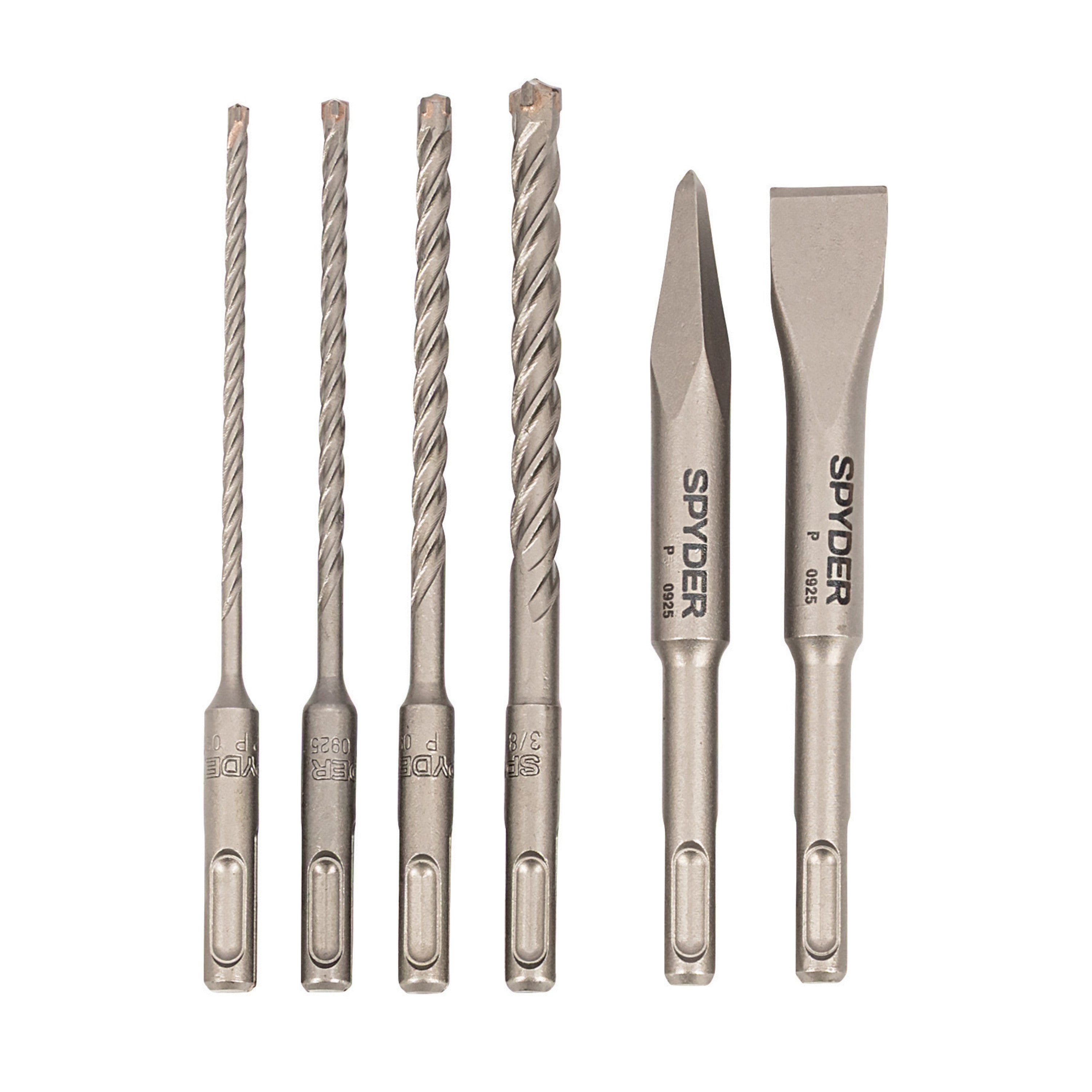 6-Piece SDS-Plus Tradesman's Drill Bit&Chisel Bit Set for