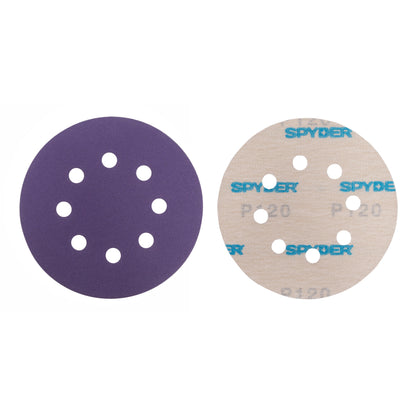 5" x 8-Hole 120 Grit Ceramic with Stearate Sanding Discs (15-Pack)