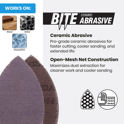 3-7/8" x 5-1/2" 220 Grit Ceramic Net Sanding Sheets (5-Pack)