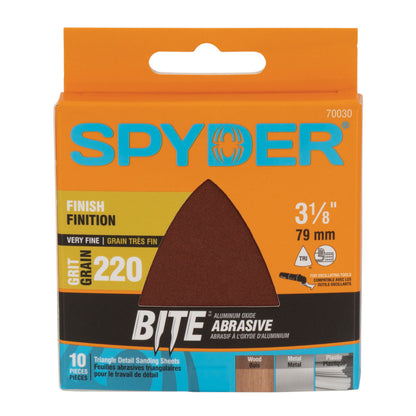 3-1/8" 220-Grit Aluminum Oxide Triangle Detail Sanding Sheets (10-Pack) Sanding