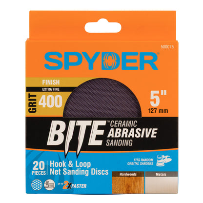 5" 400 Grit Ceramic Net Hook & Loop Sanding Discs (20-Pack)