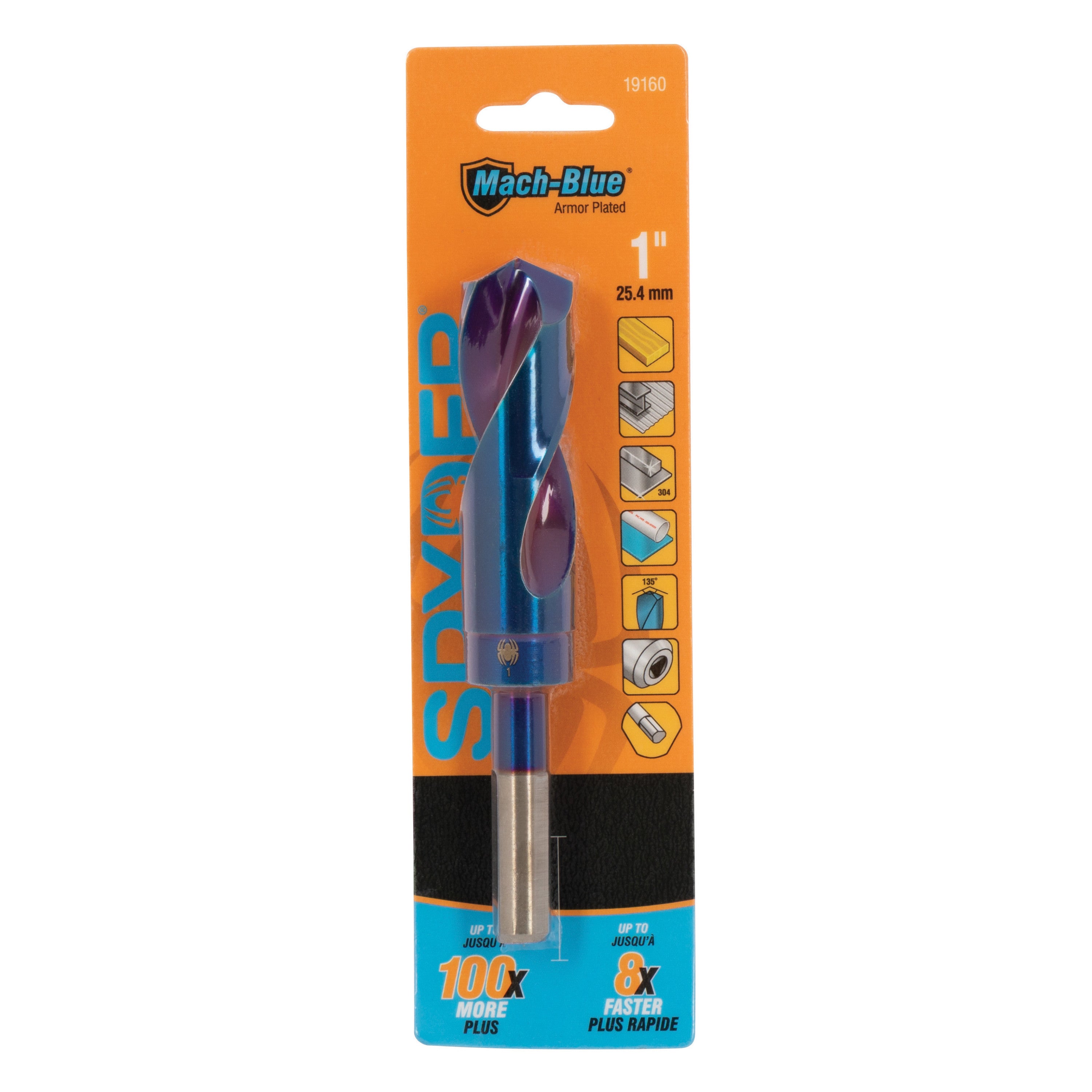1"  Tri-Flat Shank S&D Drill Bit Mach-Blue®