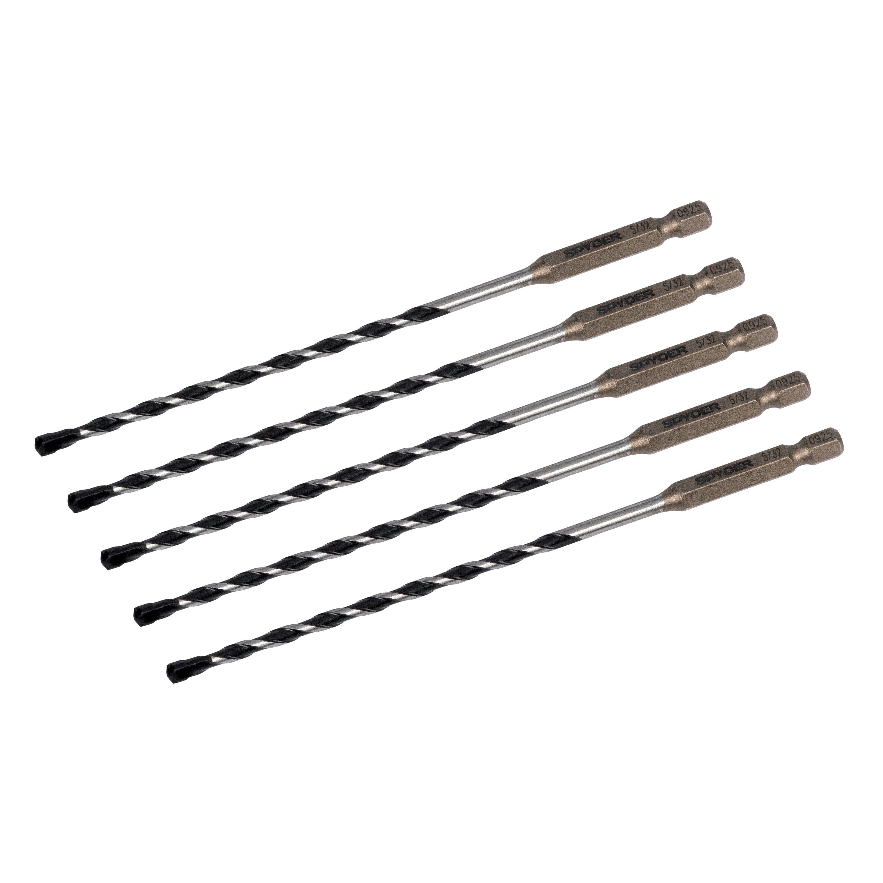 5/32" x 6" Impact Shank Hammer Drill Bit (5-Pack)