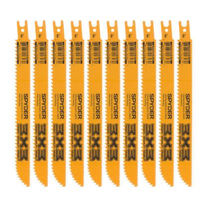 Hoja de sierra recíproca de doble filo 3X3™ de 8" y 6/10 TPI (paquete de 10)