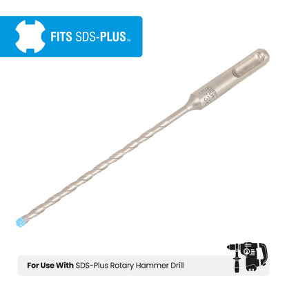 5/32" x 6" SDS-Plus 4-Cutter Full-Carbide Rotary Hammer Drill Bit
